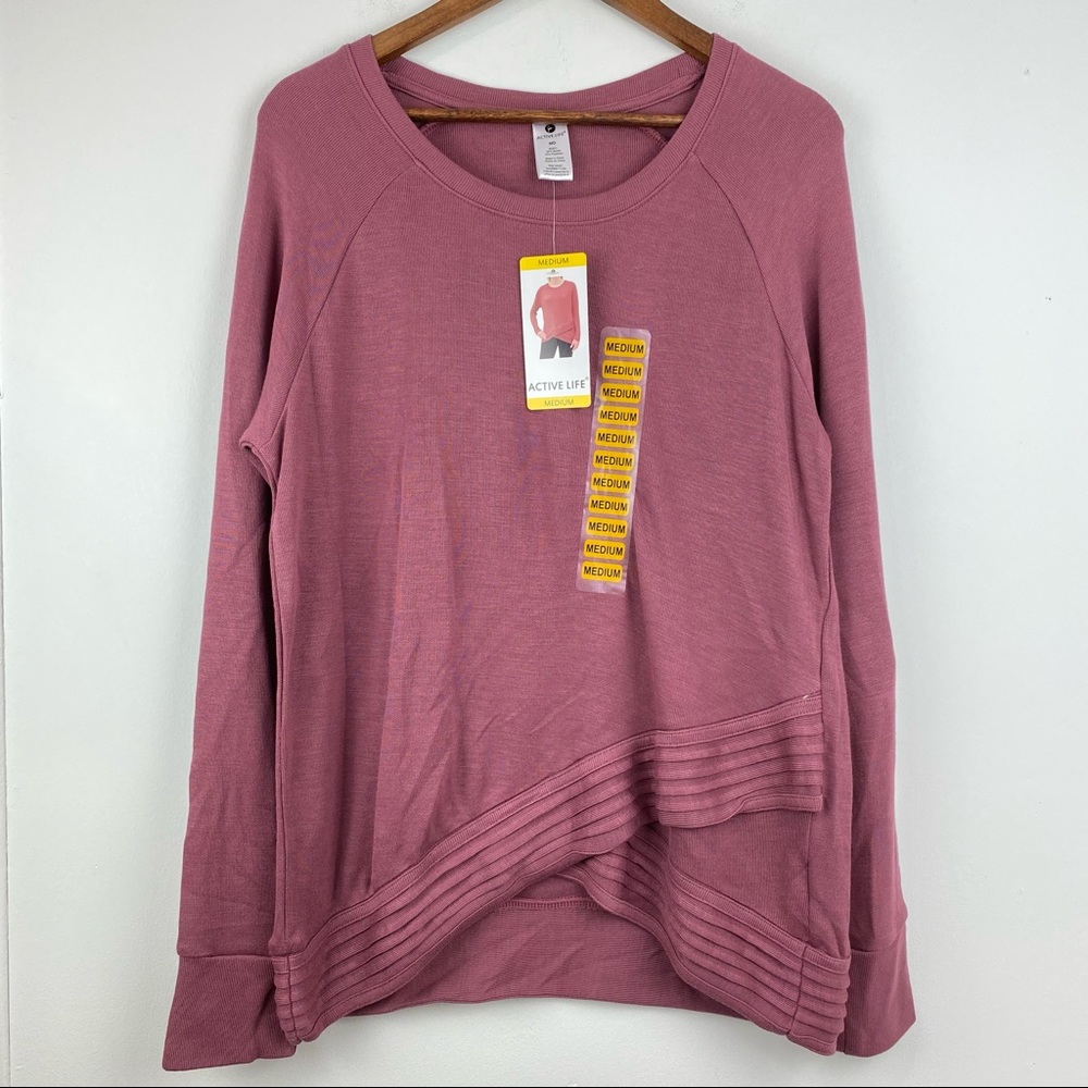 Active Life Sz Medium Women’s Crushed Berry Long Sleeve Pullover Sweater Top